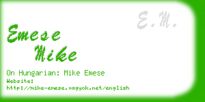 emese mike business card